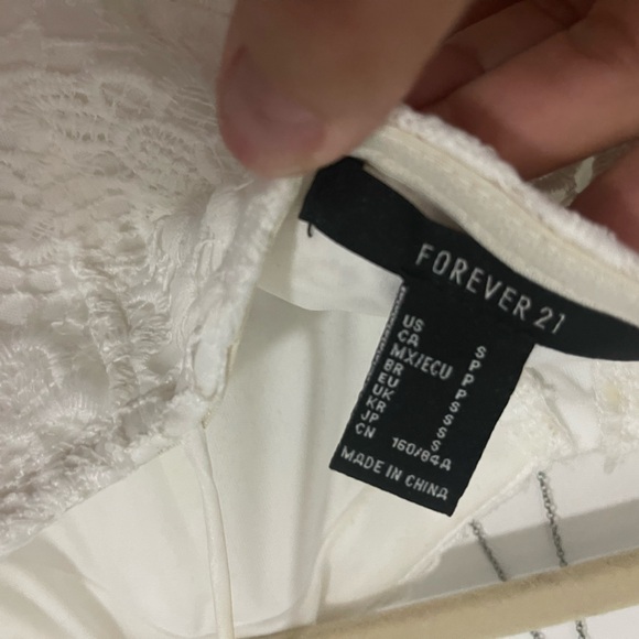 FOREVER 21 - Women's White Lace Mini Dress Size Small S - Picture 9 of 11